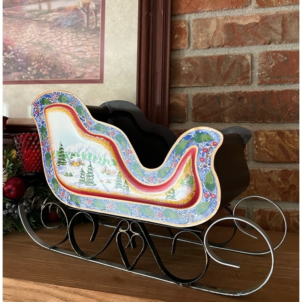 Rare Vintage 1980's Large Christmas Sleigh Decor